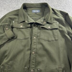 DU/ER Field Jacket Mens 2XL Olive Green Button Up Utility Performance Shacket